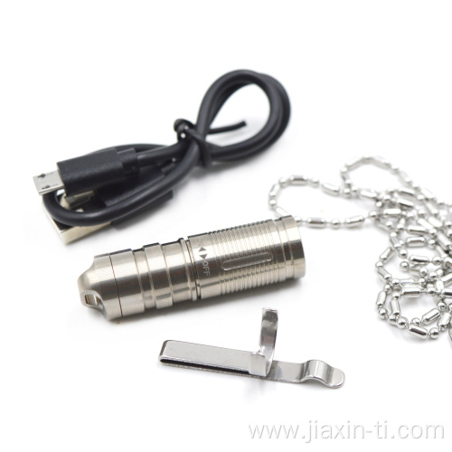 Customized Design Rechargeable Titanium Flashlight